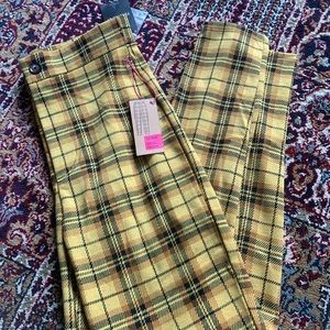 plaid slim leg pants